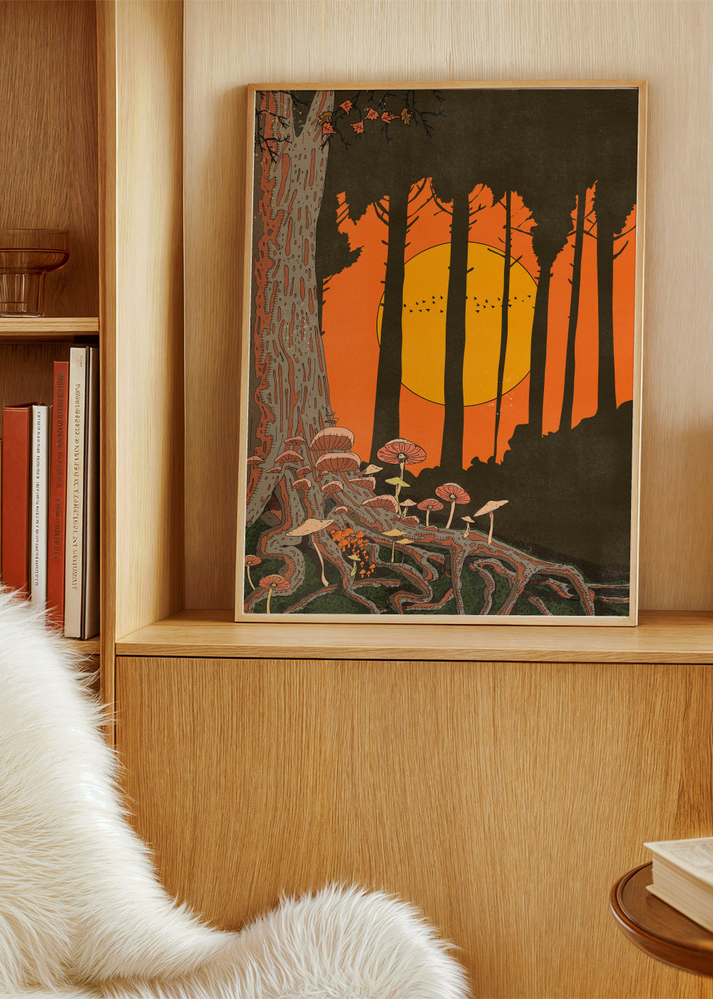 In the coolness of the evening - Framed poster in an interior