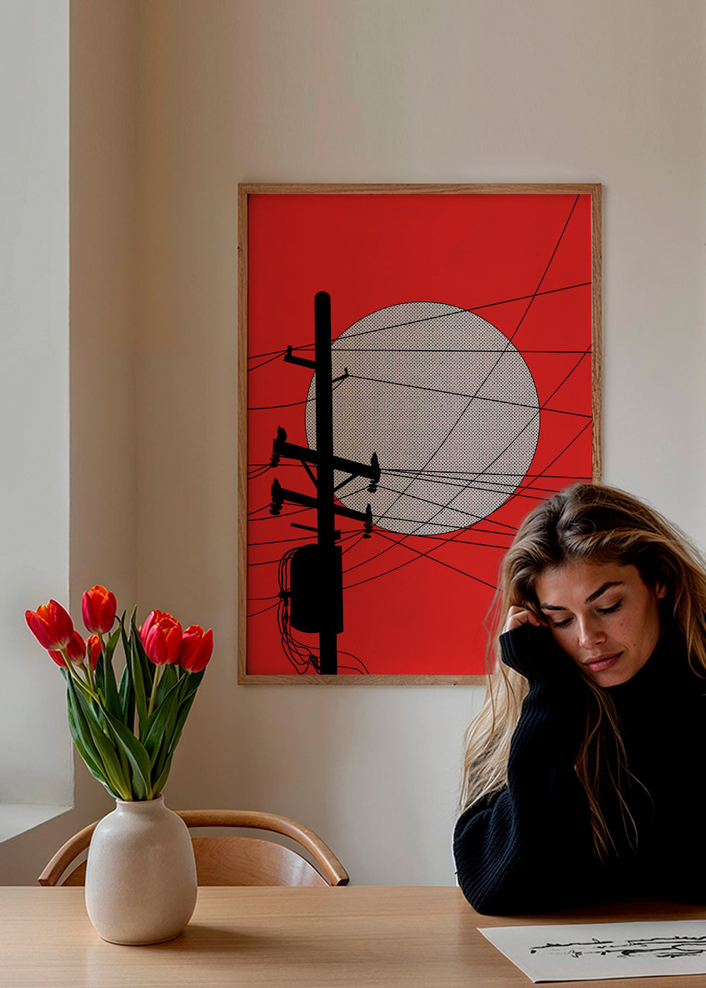 Ilustracja japońskiego słońca i linii – Product1