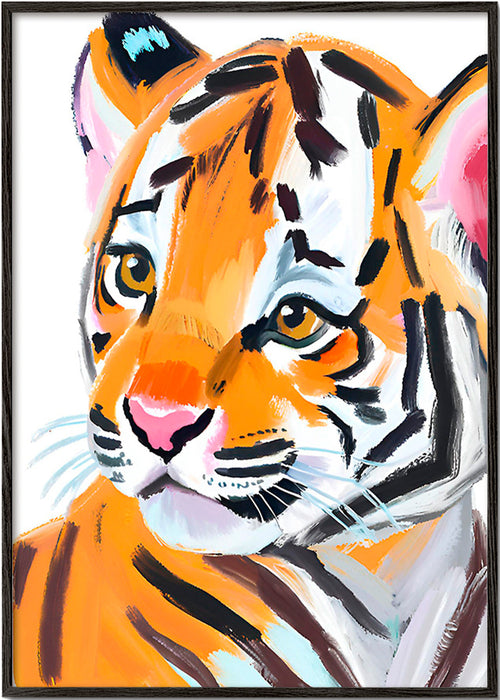 Plakat tygrys ilustracja portret – Black Frame