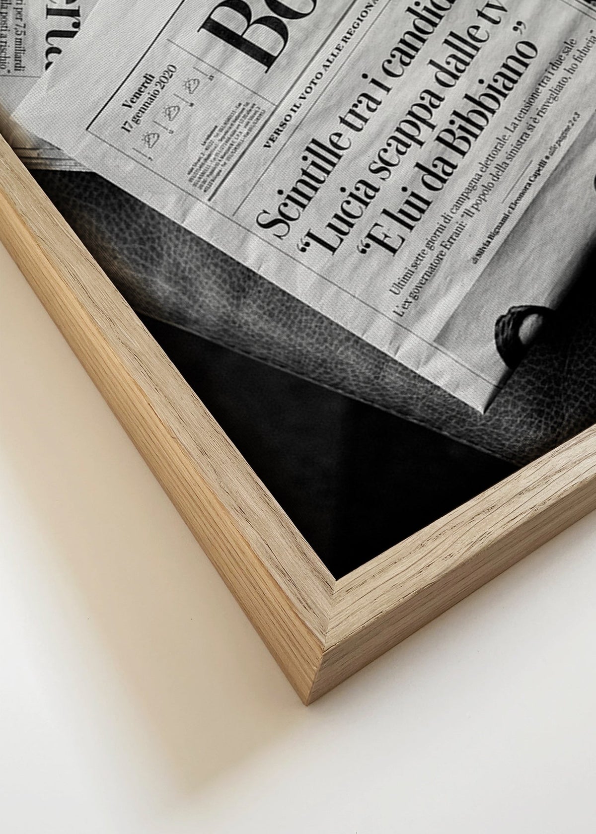 Sztuka miasta z czarno-białą okładką gazety – Canvas detail