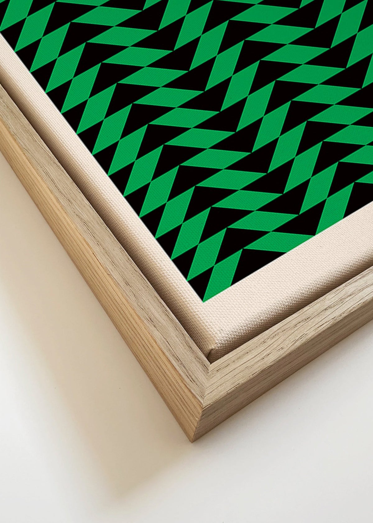 Plakat vintage z zielonym wzorem geometrycznym – Canvas detail