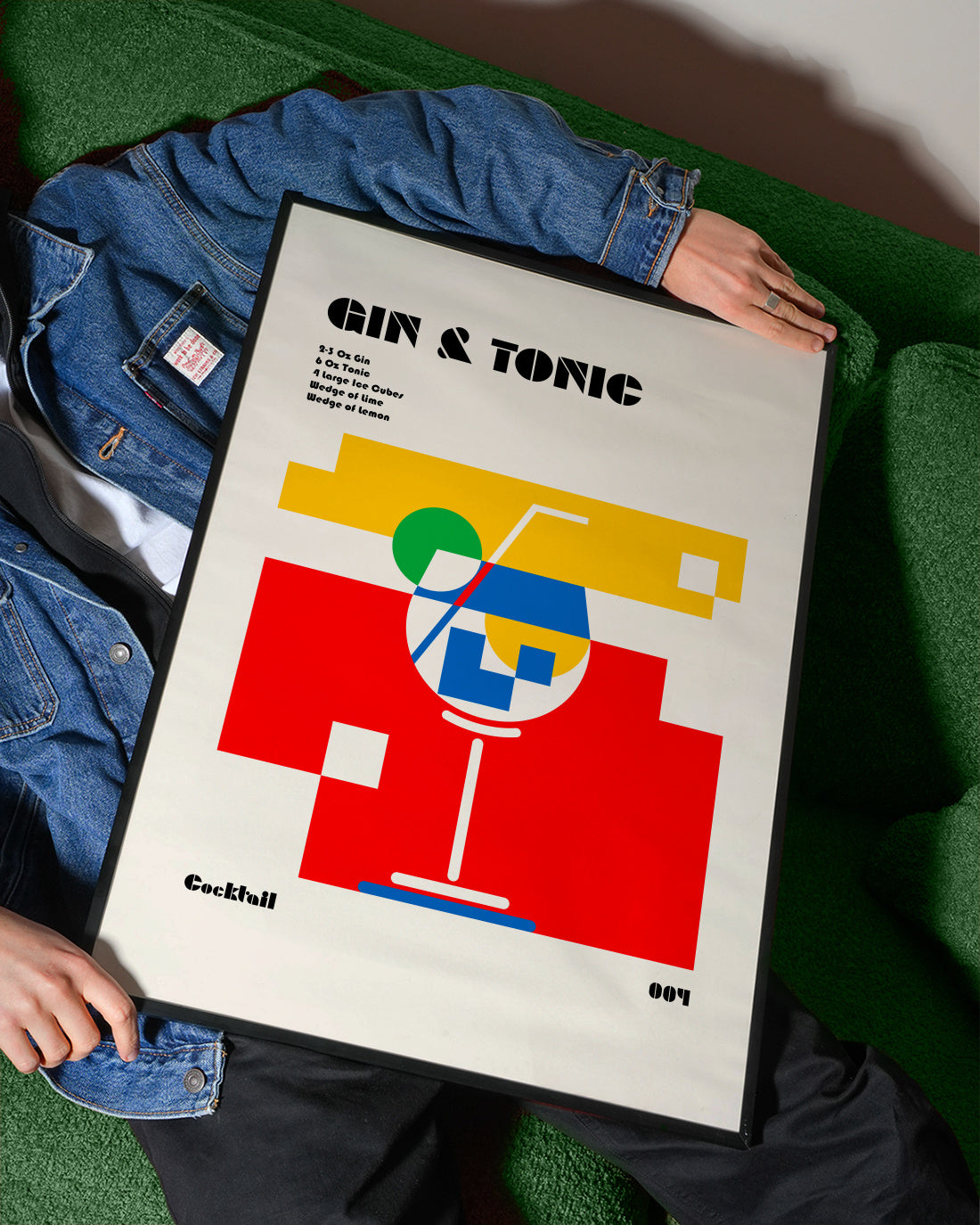 Gin a Tonic Bauhaus Cocktail - Framed poster detail