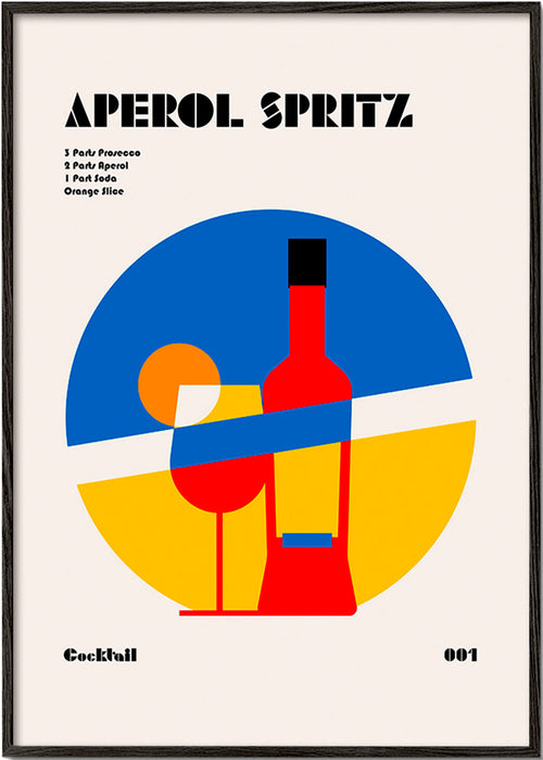 Sztuka do kuchni Aperol Spritz geometryczna – Black Frame