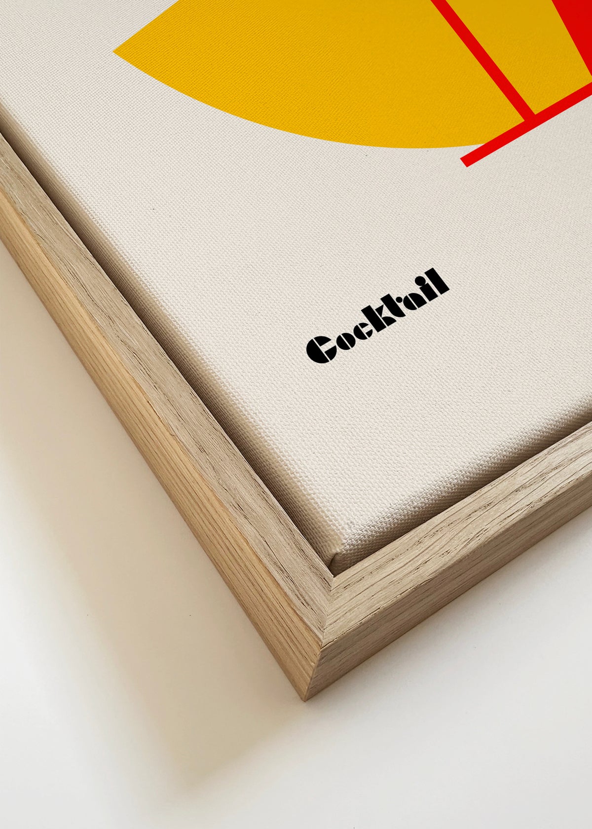 Aperol Spritz Cocktail Bauhaus Art Print - Framed canvas detail