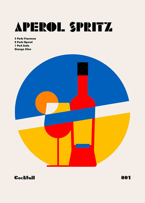 Sztuka do kuchni Aperol Spritz geometryczna