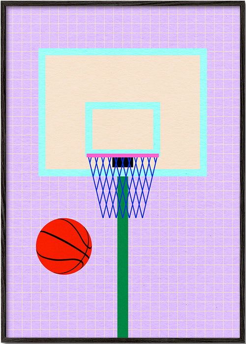 Sztuka sportowa ilustracja kosza do koszykówki – Black Frame