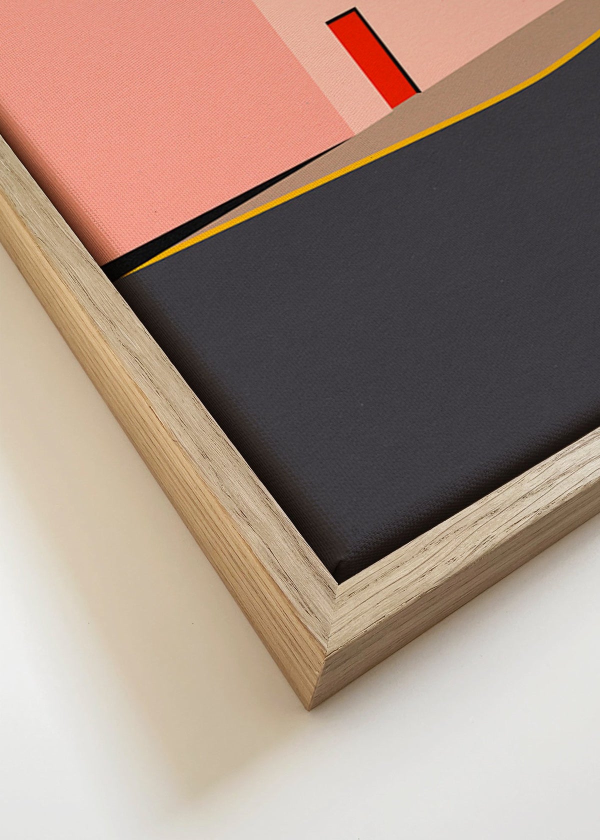 Minimalistyczna ilustracja elewacji z czerwonymi drzwiami – Canvas detail