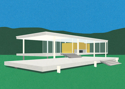 Ilustracja architektoniczna nowoczesnego domu minimalistycznego