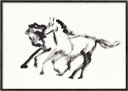 Obraz koni tuszem – Black Frame