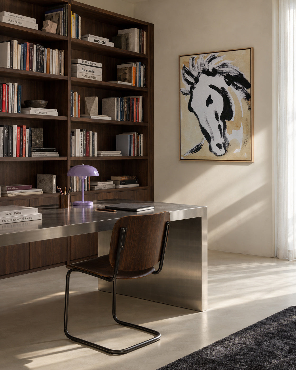 Stirring Equine Flow - Framed canvas in an interior