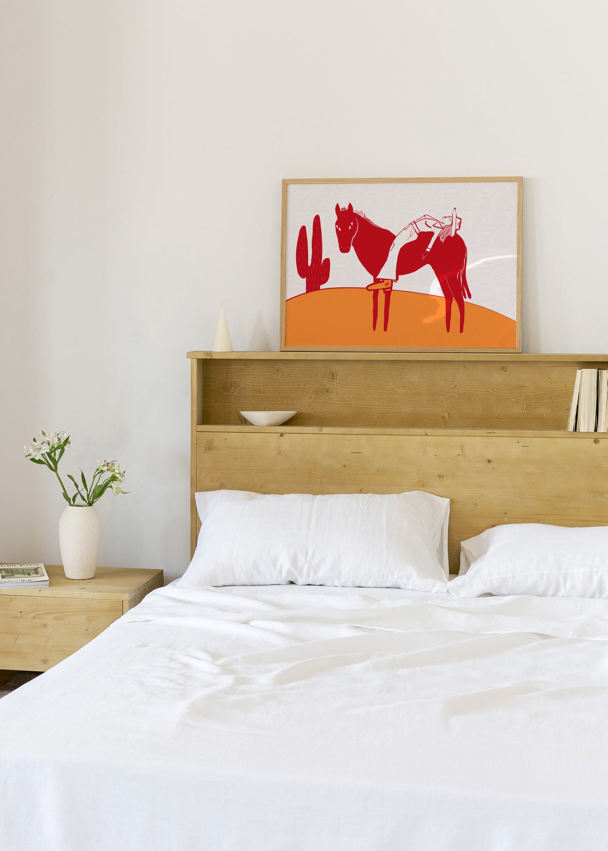 Day of rest COW GIRL - Framed poster in an interior