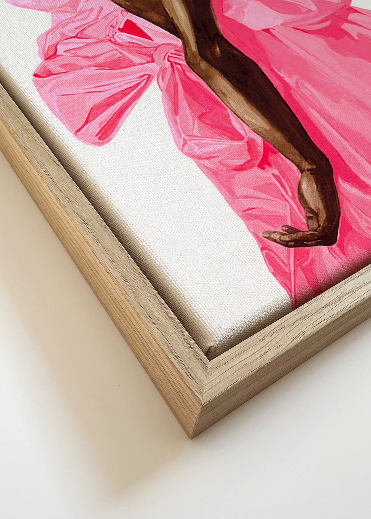 Ilustracja postaci w różowej sukni – Canvas detail