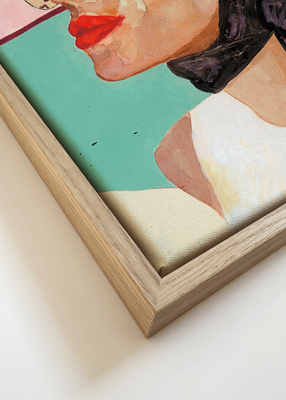Ilustracja kobiety w vintagowych okularach – Canvas detail