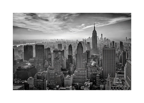 Sztuka do kuchni Panorama Manhattanu czarno-biała