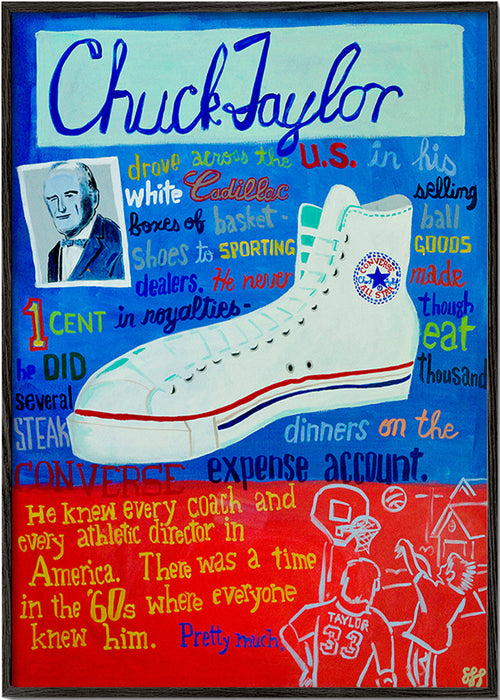 Plakat sportowy Chuck Taylor trampki retro – Black Frame
