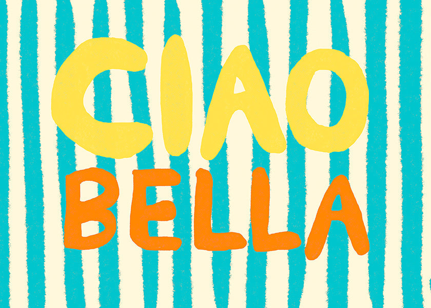 Ilustracja typograficzna Ciao Bella