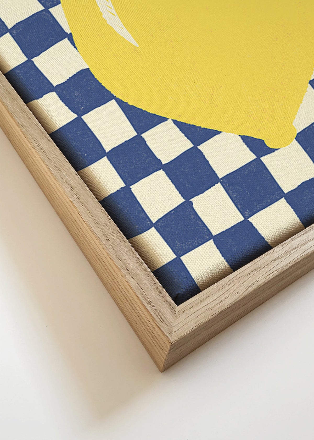 Sztuka do kuchni: ilustracja cytryny na szachownicy – Canvas detail