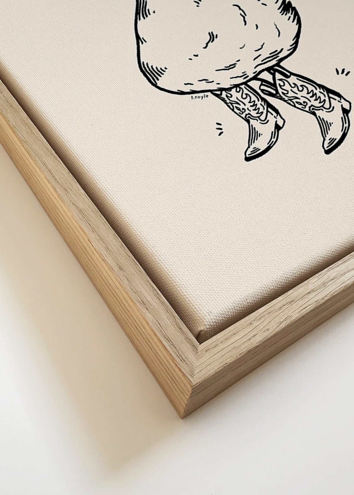 Ilustracja kaczki kowboja – Canvas detail