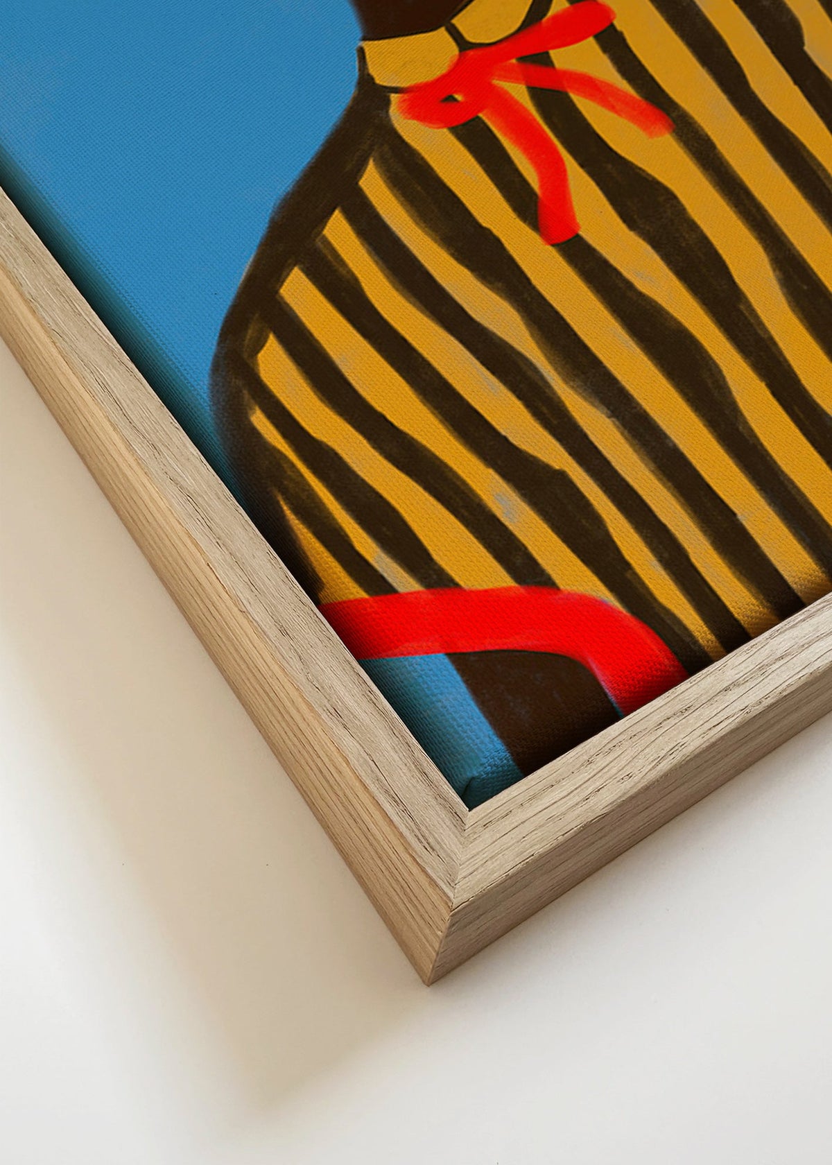 Ilustracja postaci w kapeluszu i pasiasta koszula – Canvas detail