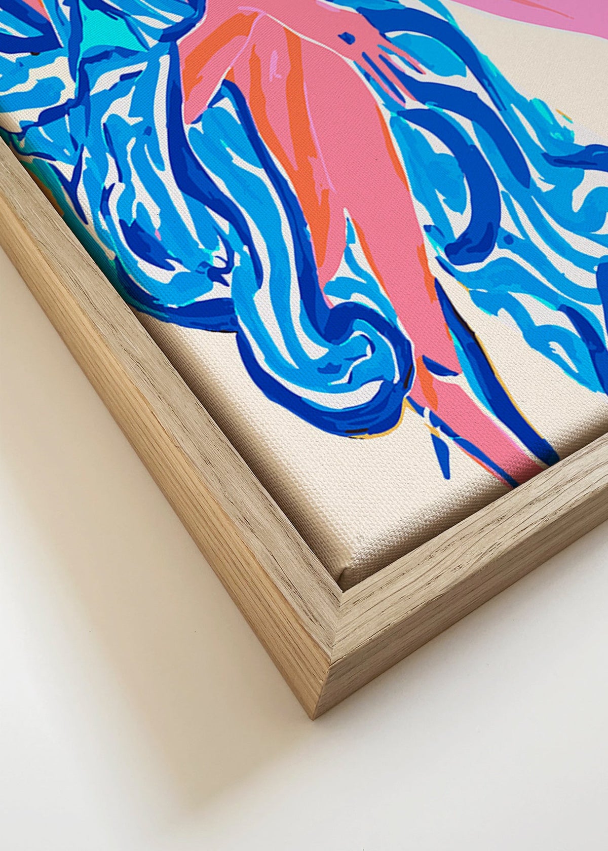 Ilustracja kobiety w wzorzystym szlafroku – Canvas detail