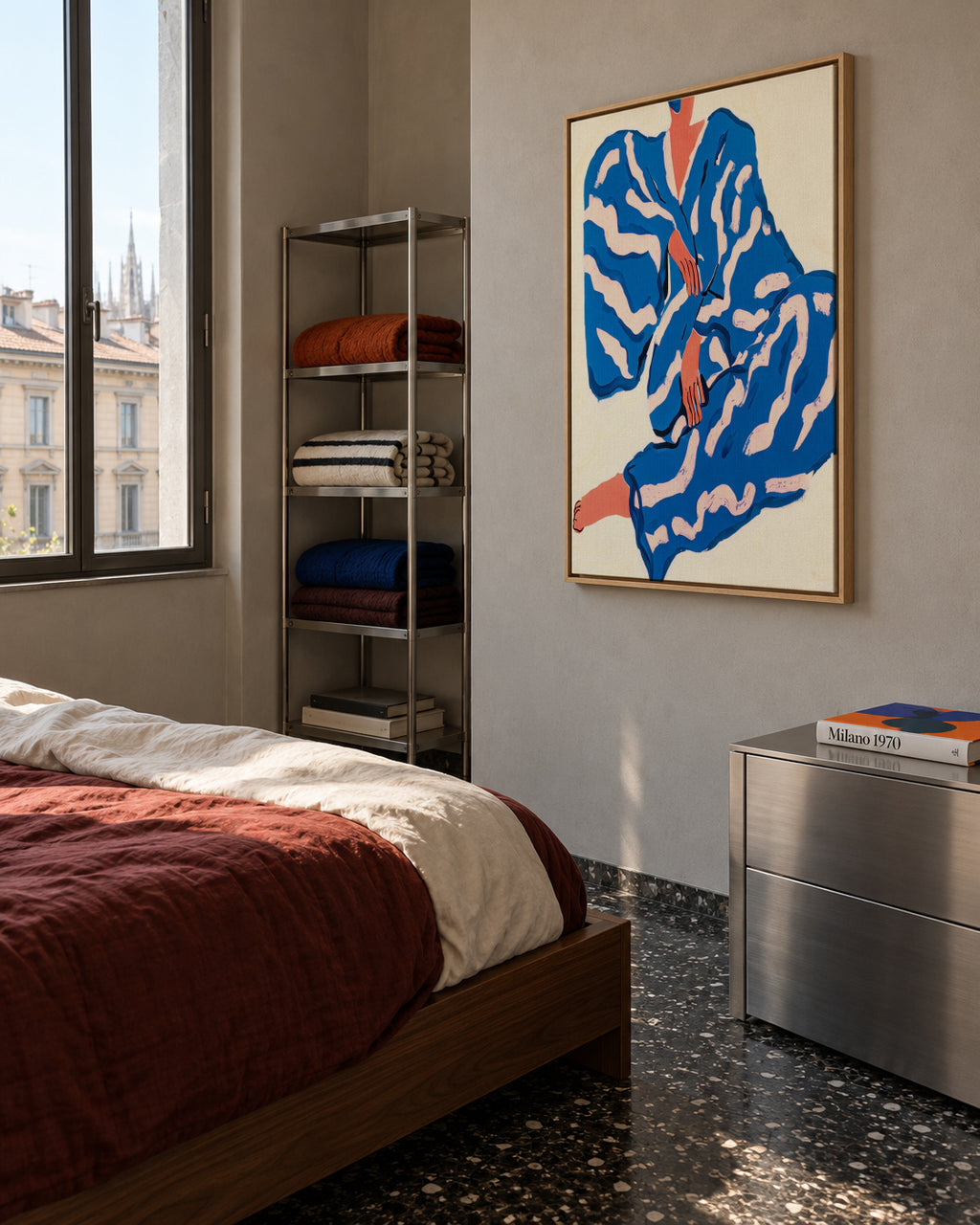 Portrait Indigoreverie - Framed canvas in an interior