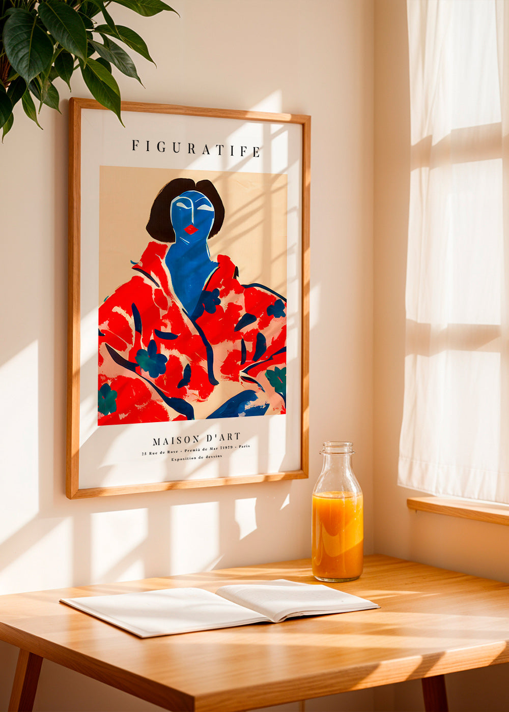 Ilustracja kobieca w czerwonym kimonie – Product1