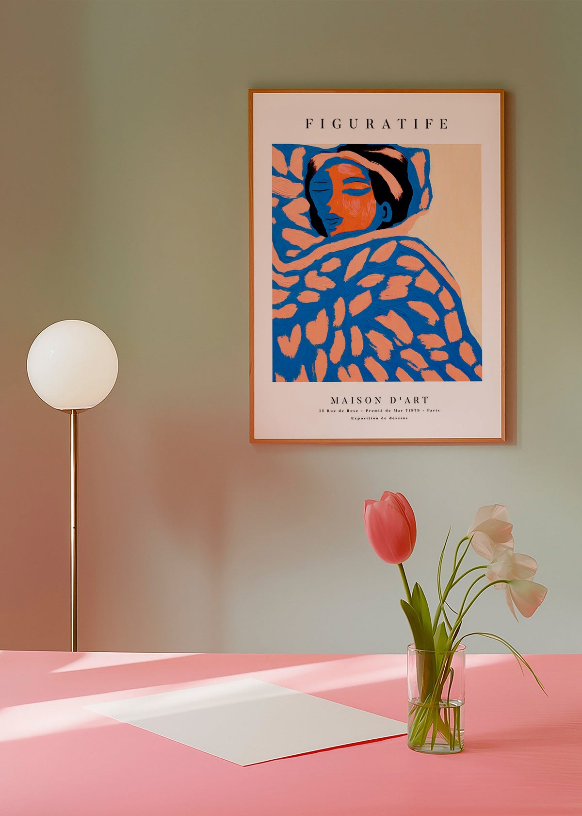Ilustracja figuratywna kobieta otulona – Product1