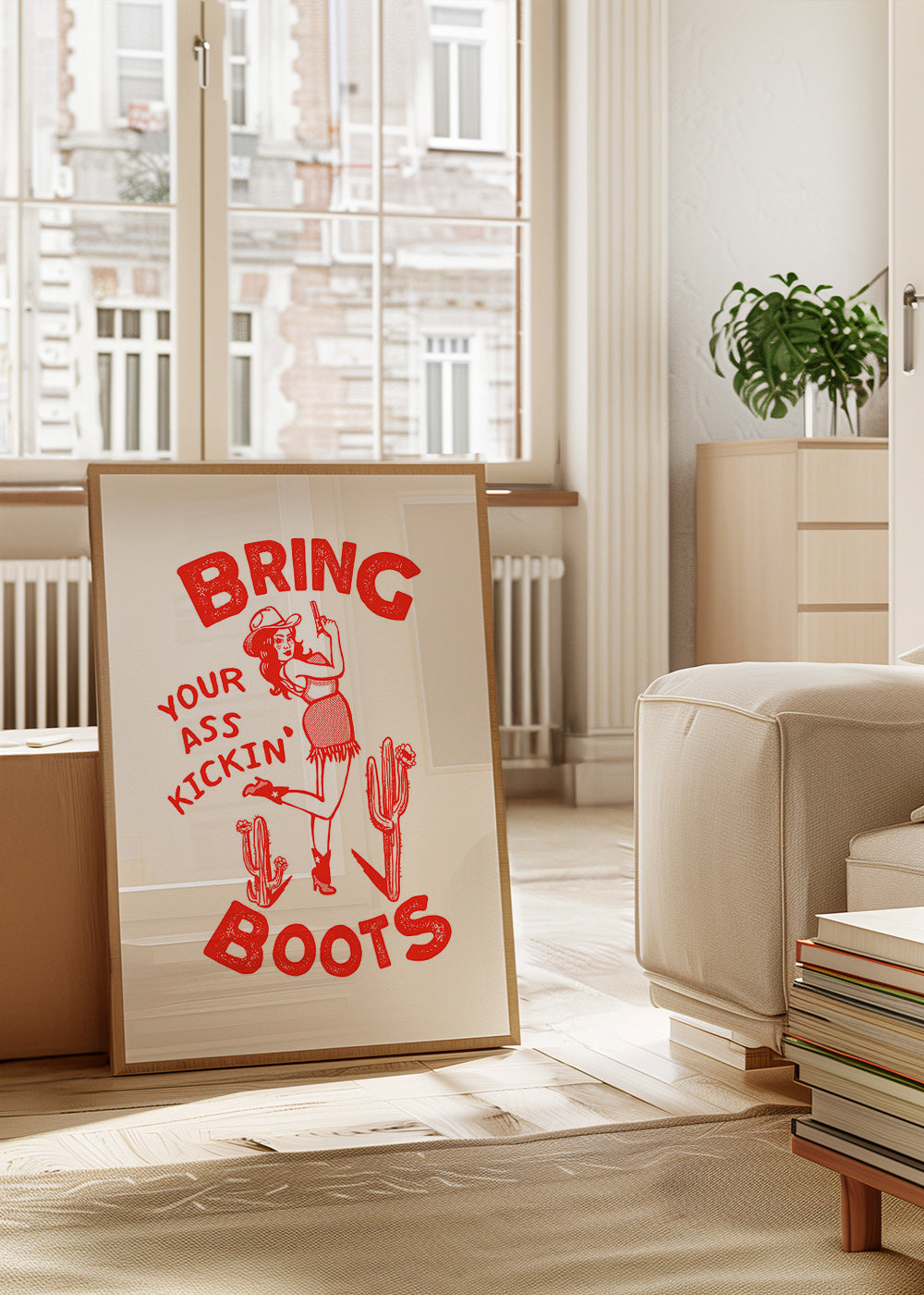 Ilustracja cowgirl z zabawnym napisem – Product1