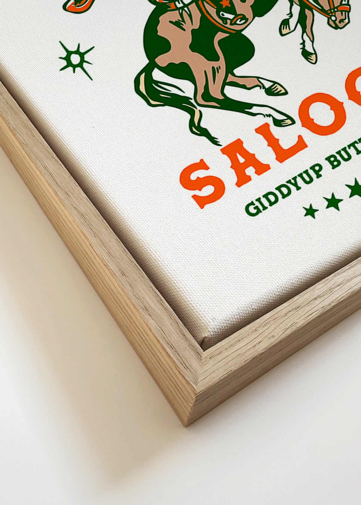 Plakat vintage rodeo z ilustracją kowbojki – Canvas detail