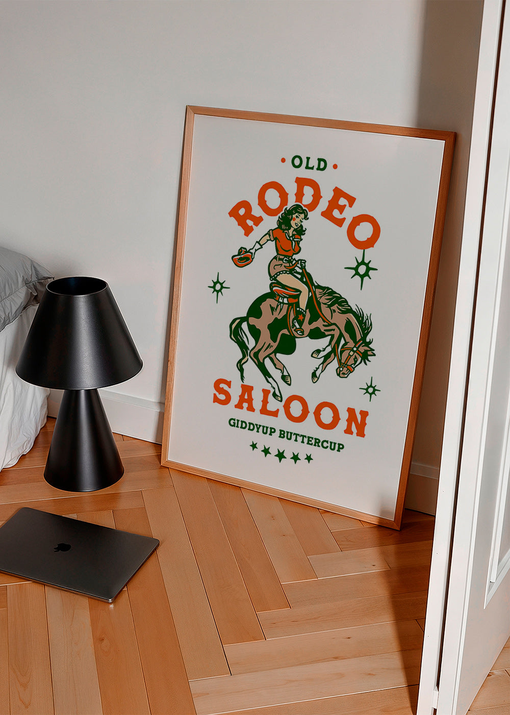 Plakat vintage rodeo z ilustracją kowbojki – Product1