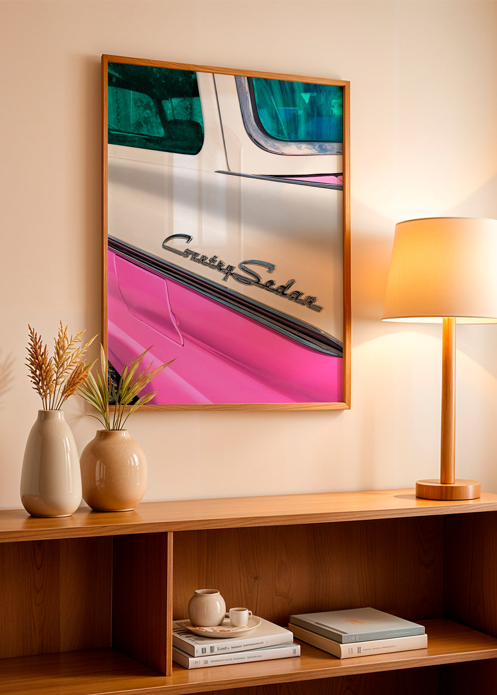 Plakat vintage Country Sedan detal chromu – Product1