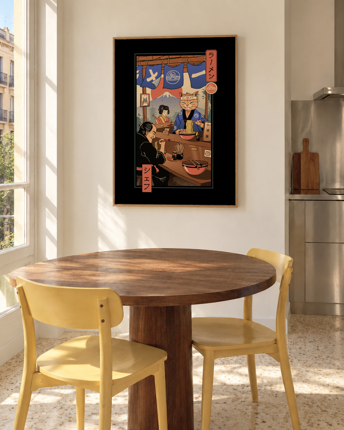Ramen Meowster - Framed canvas in an interior