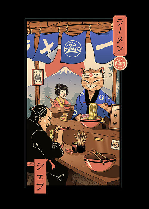 Sztuka do kuchni Ramen Meowster, kot ramen ilustracja