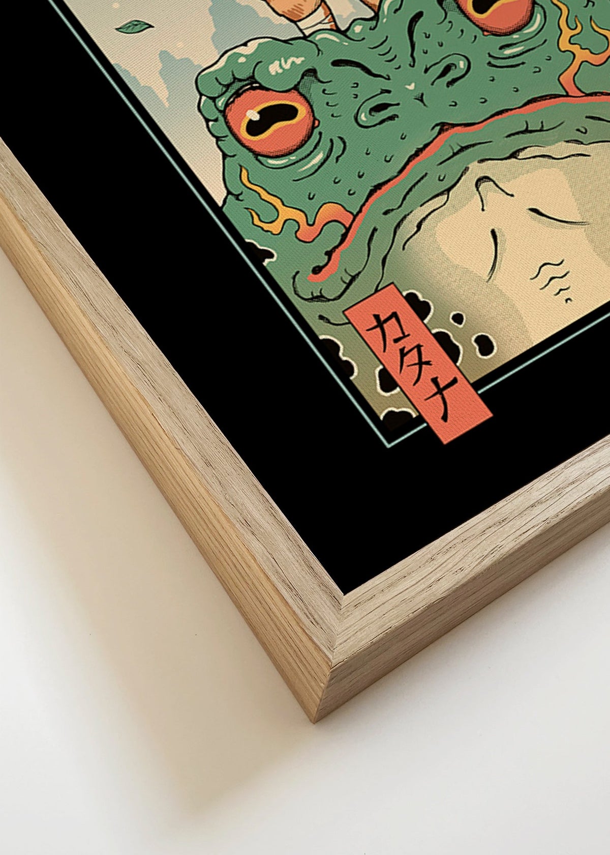 Obraz kot samuraj na ropuchu – Canvas detail