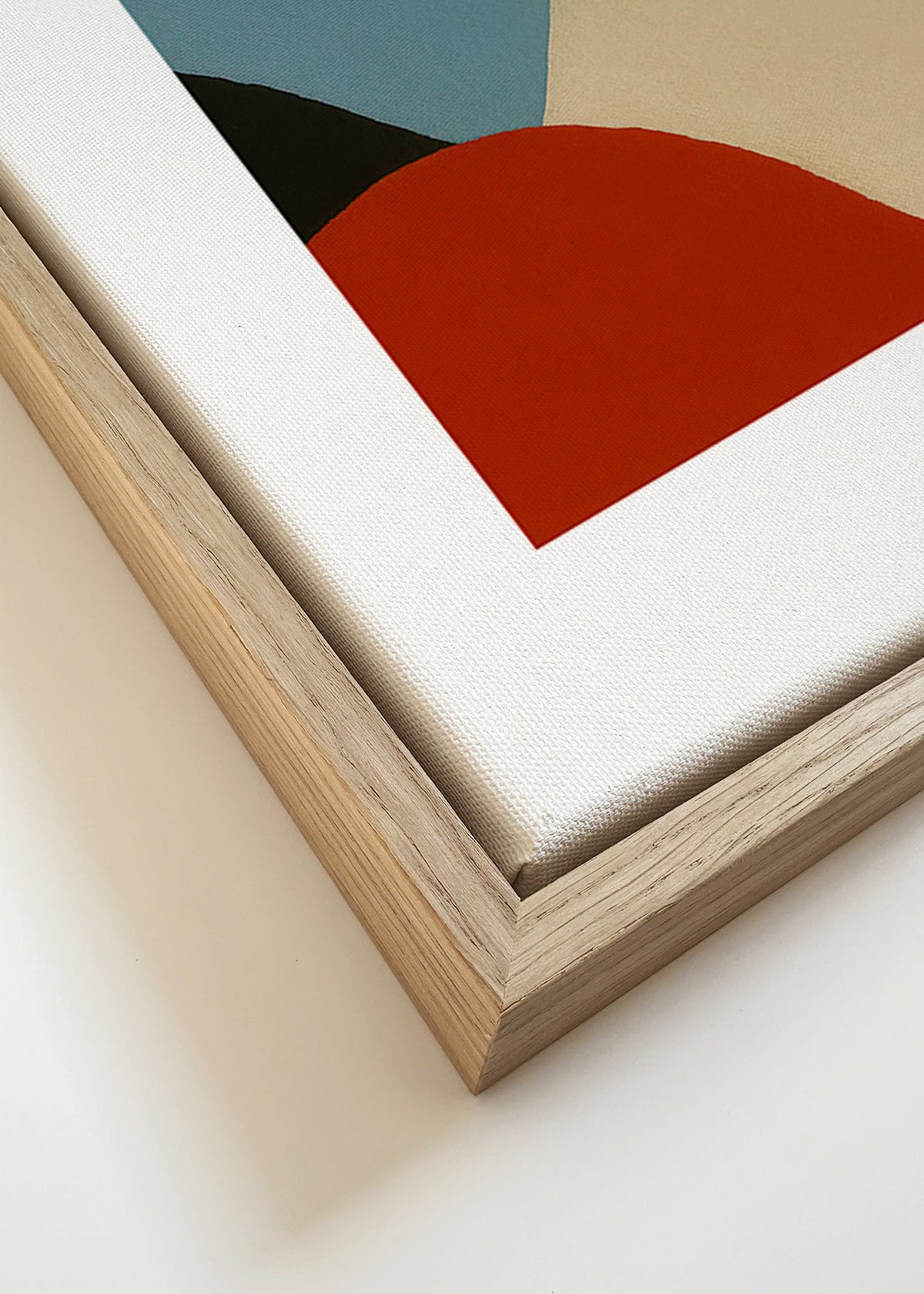 Obraz abstrakcyjny z organicznymi kształtami terakota i niebieskim – Canvas detail