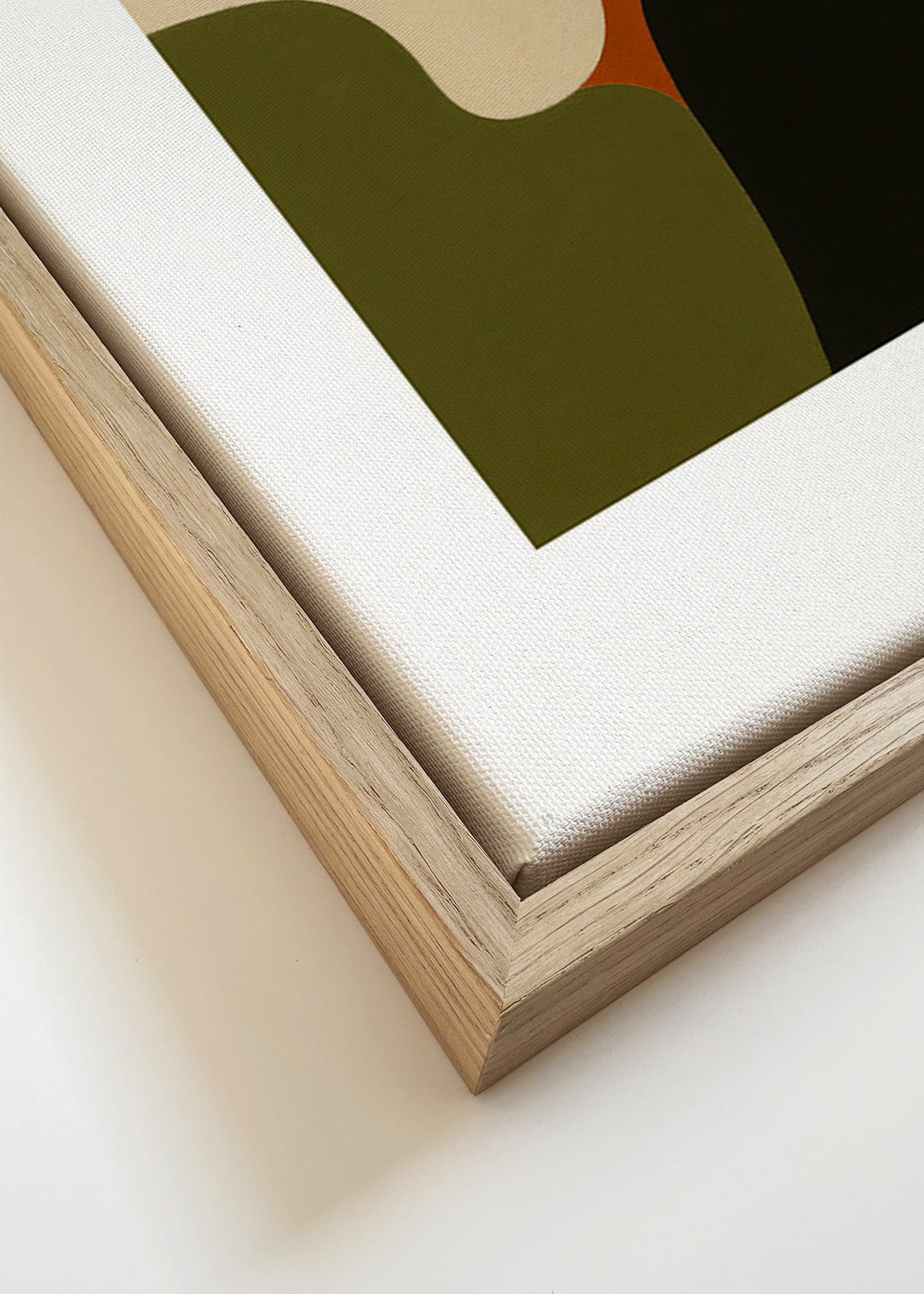 Plakat minimalistyczny z oliwkowymi formami – Canvas detail