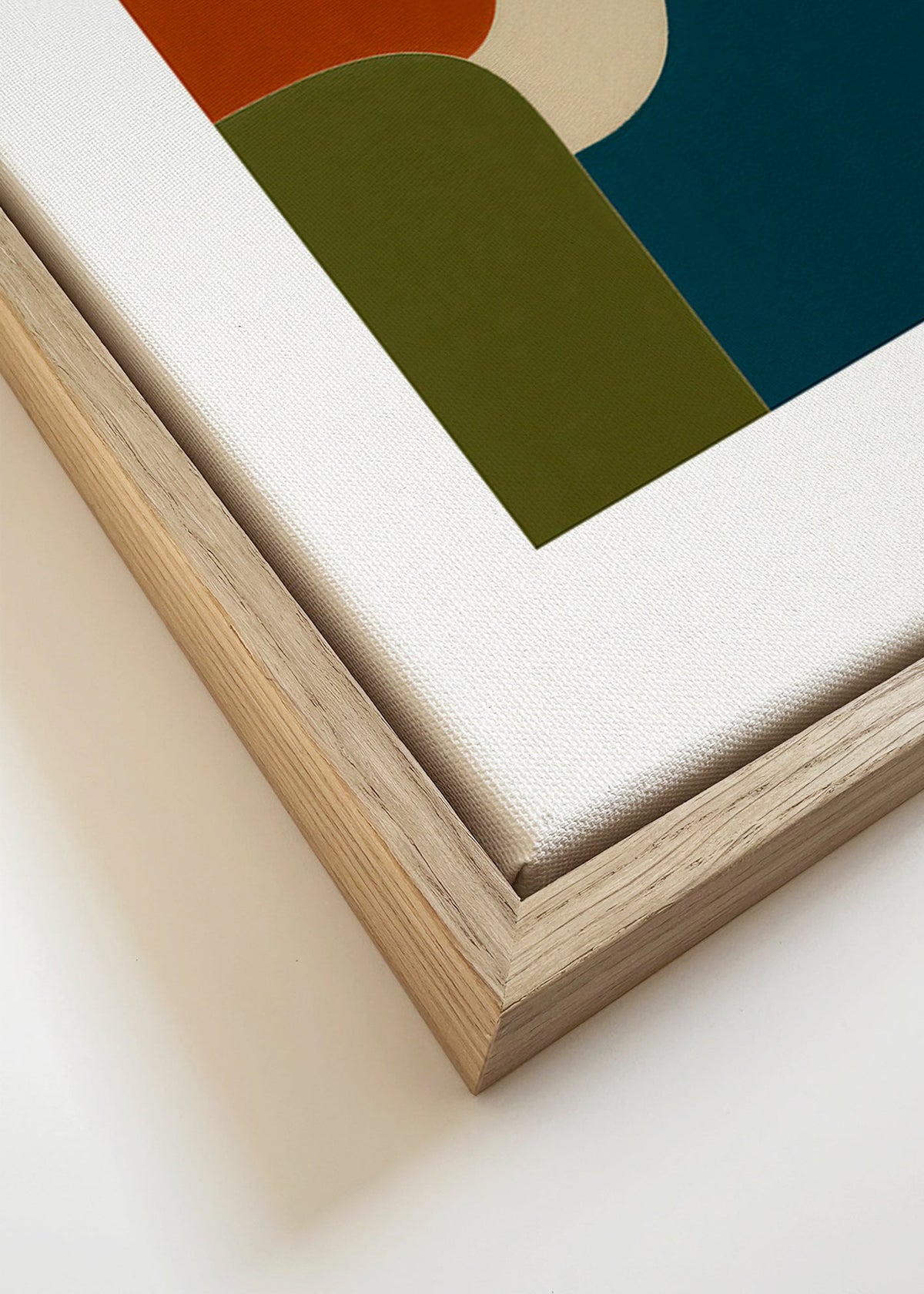 Plakat geometryczny z zaokrąglonymi blokami kolorów – Canvas detail