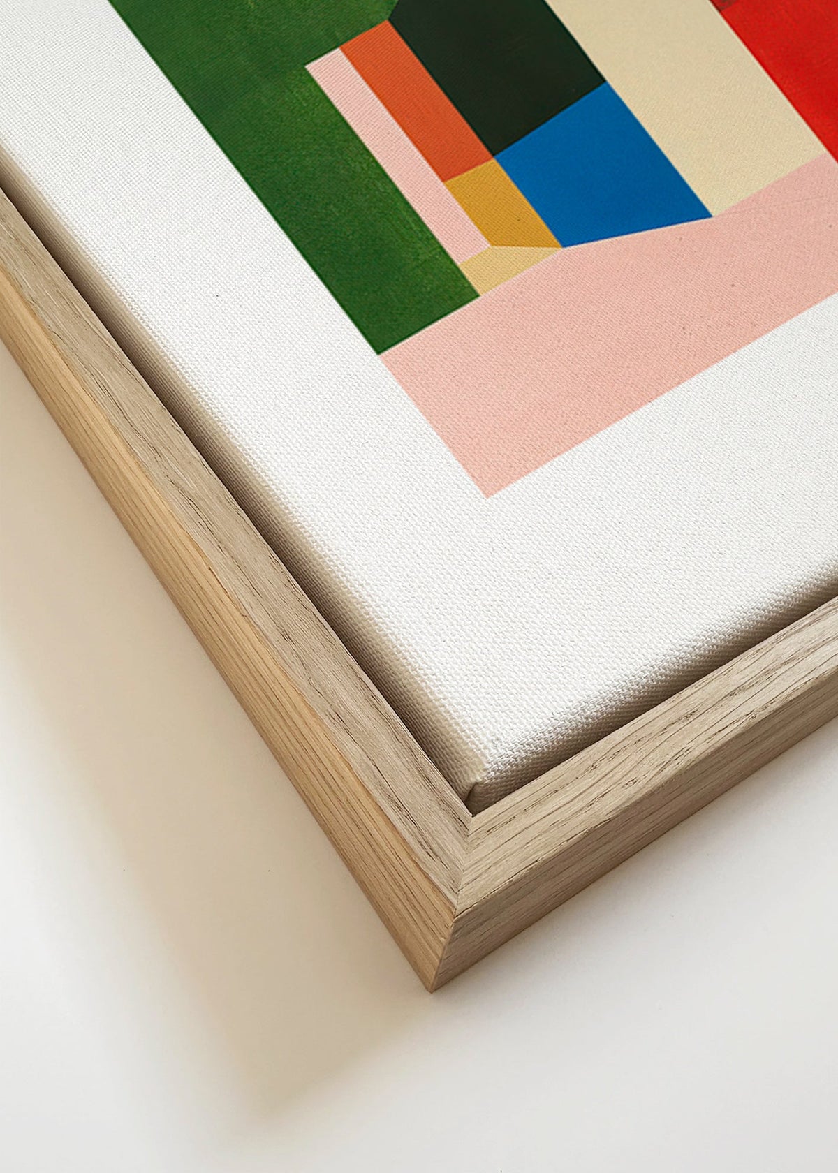 Plakat geometryczny z kolorowymi bryłami – Canvas detail