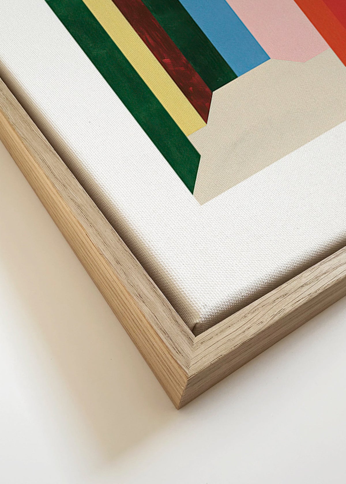 Obraz geometryczny: pionowy pasaż kolorów – Canvas detail