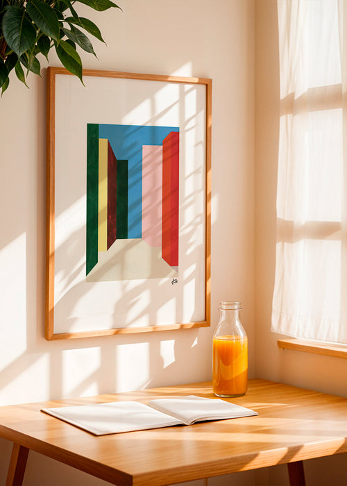 Obraz geometryczny: pionowy pasaż kolorów – Product1