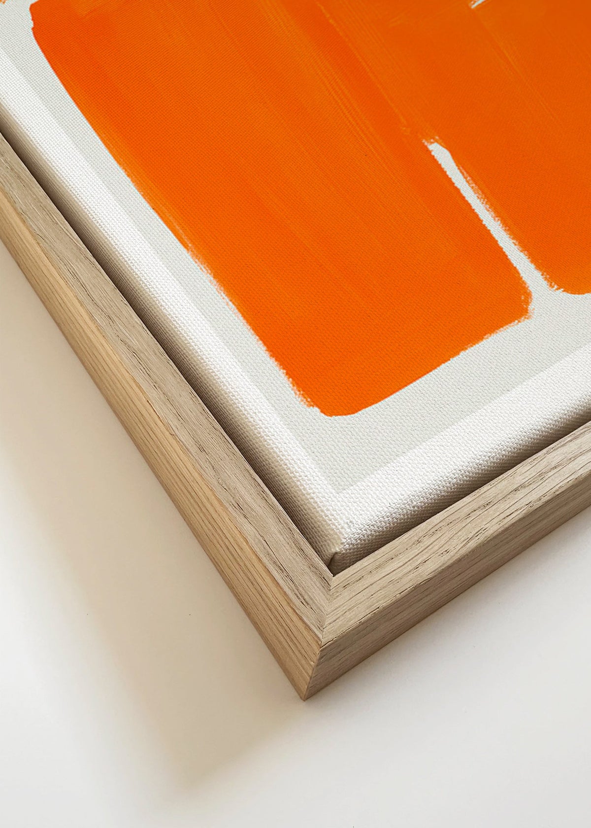 Obraz geometryczny z pomarańczowymi blokami – Canvas detail