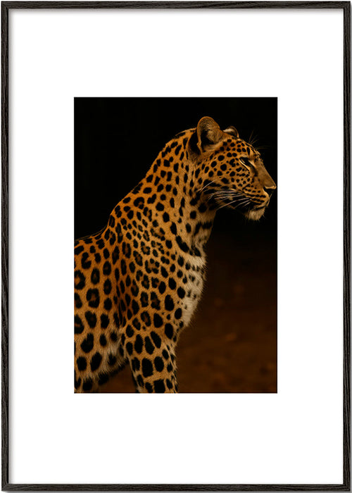 Dzieło leoparda profil – Black Frame
