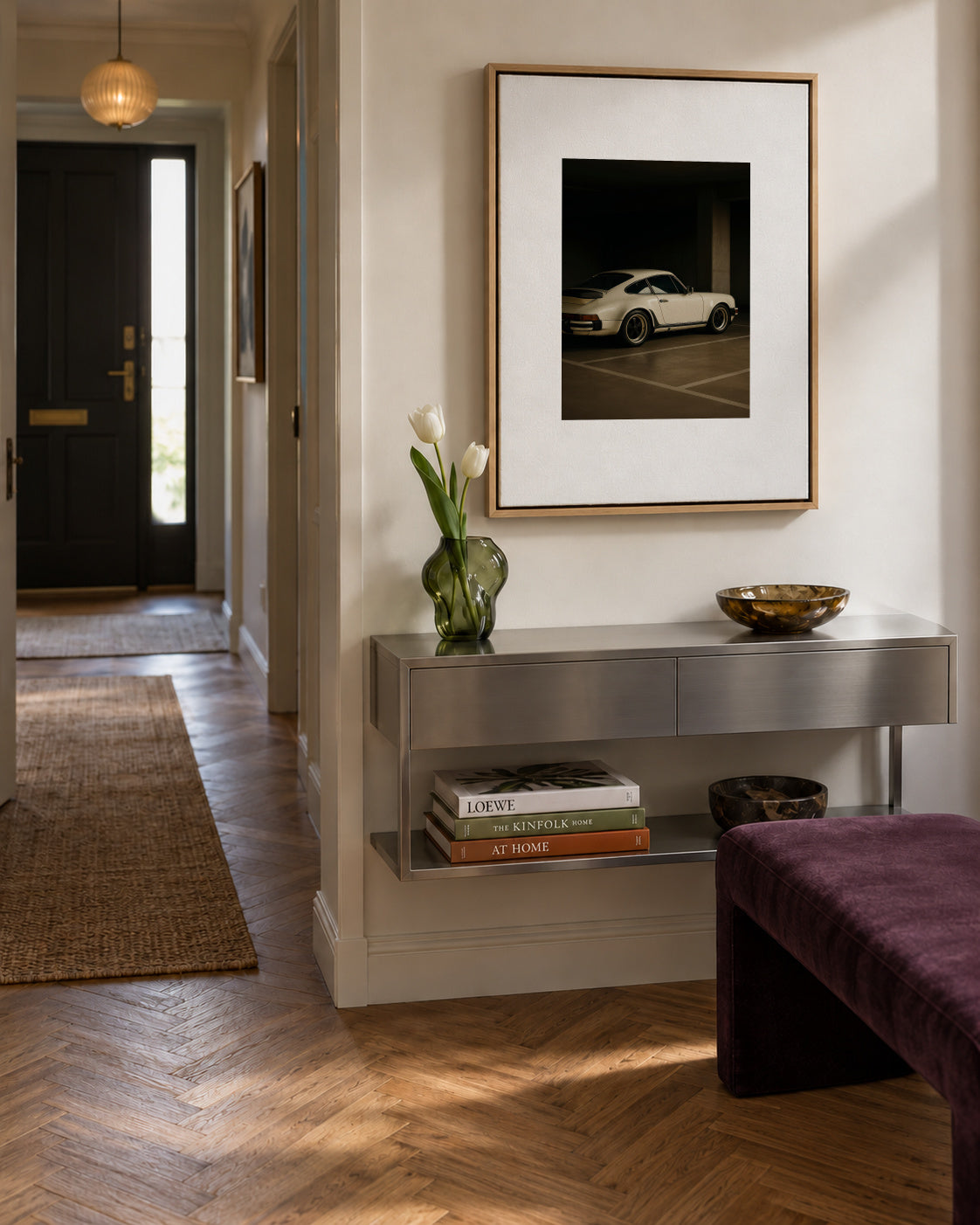 Midnight Garage - Framed canvas in an interior