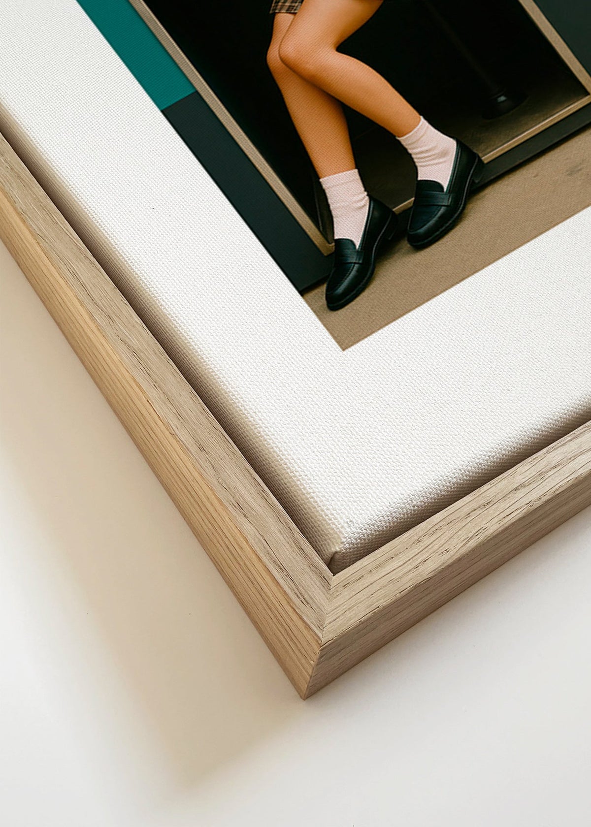 Fotografia nogi siedzącej w kabinie – Canvas detail