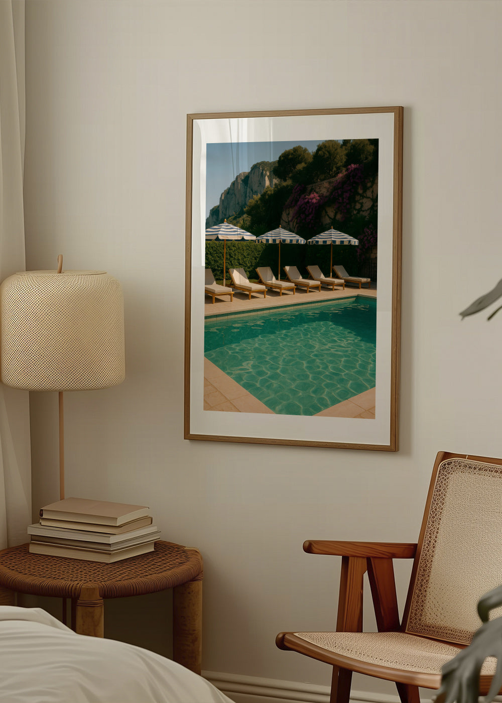 Capri Pool - Framed poster in an interior