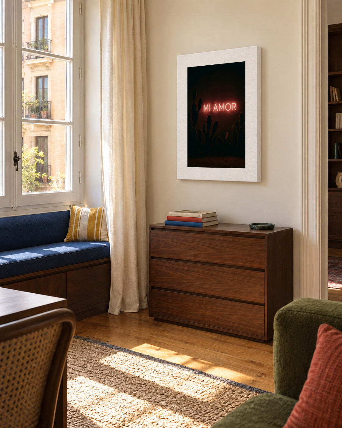 Mi Amor - Unframed canvas in an interior