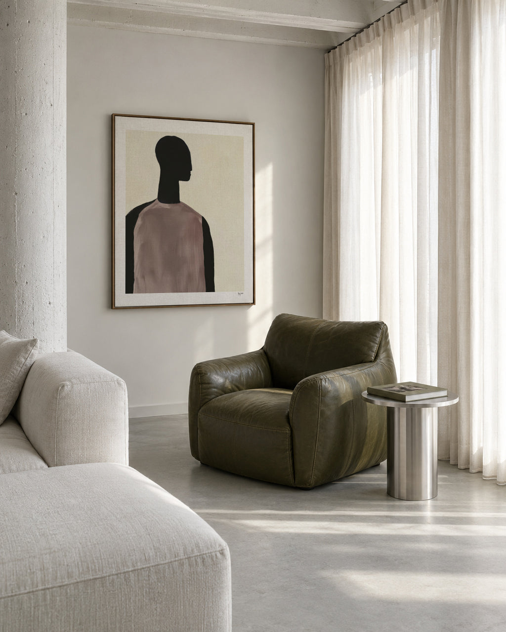 Shadow Portrait - Framed canvas in an interior