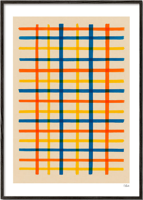 Plakat geometryczny kolorowa siatka – Black Frame