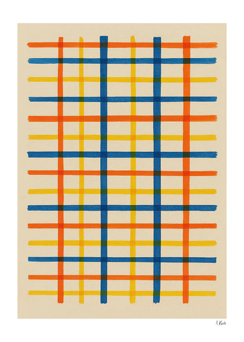 Plakat geometryczny kolorowa siatka