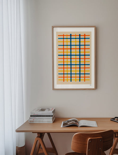 Plakat geometryczny kolorowa siatka – Product1